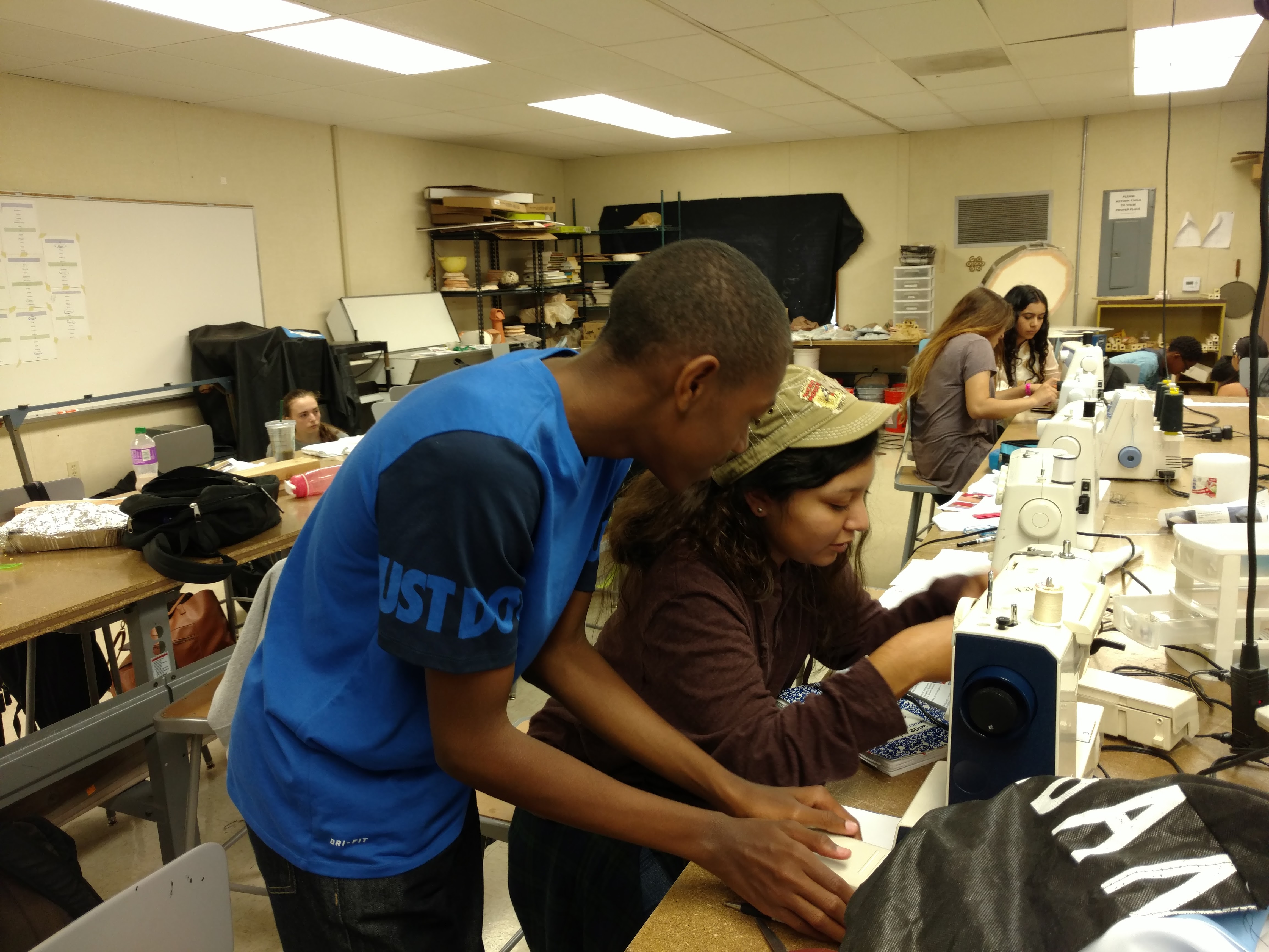 Students working in classroom