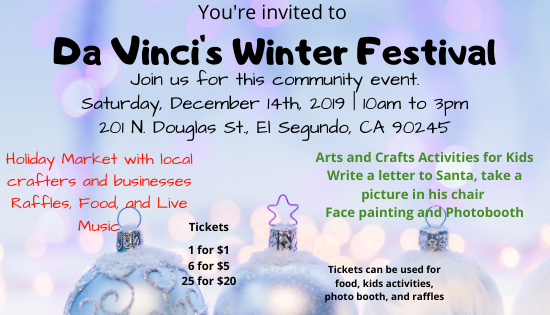 Da Vinci’s Winter Festival and Holiday Market – Dec. 14th