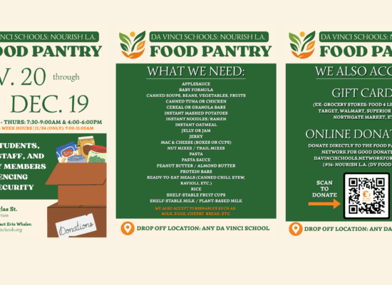 Da Vinci Nourish L.A. Food Pantry (11/20-12/19)